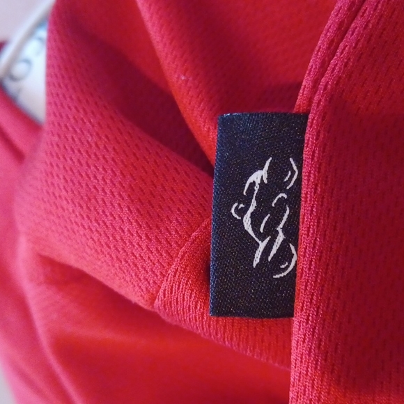 BMW MOTORCYCLES Ladies Red long sleeve mock neck high-low top VGUC SIZE XL - Picture 6 of 7